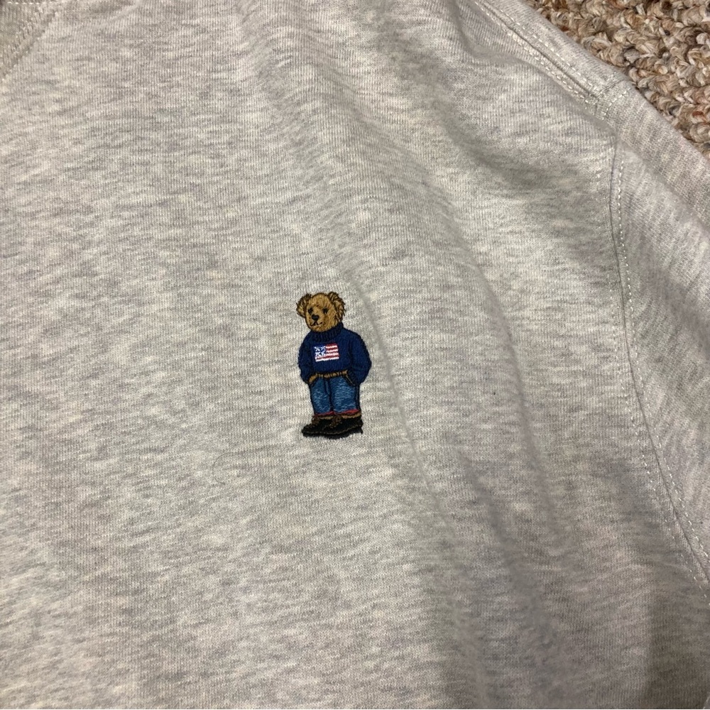 Polo Ralph Lauren Polo Bear Hoodie sweater Embroidered rl13 2013 vintage Large - Picture 2 of 5